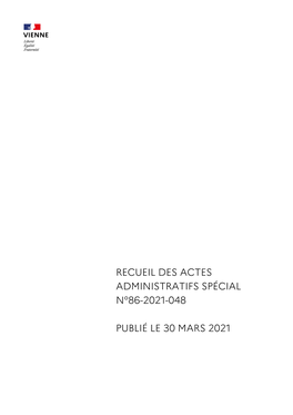 Recueil RAA N°048 Du 30 Mars 2021