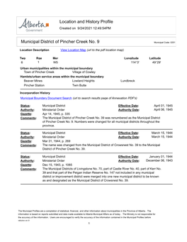 Location and History Profile Municipal