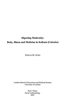 Body, Illness and Medicine in Kolkata (Calcutta)