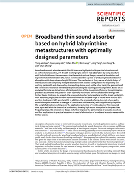 Broadband Thin Sound Absorber Based on Hybrid Labyrinthine