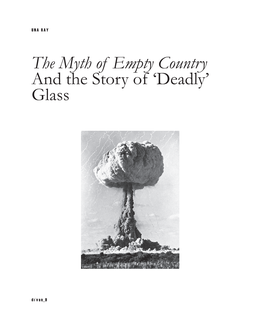 The Myth of Empty Country and the Story of 'Deadly' Glass