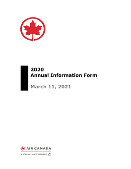 2020 Annual Information Form March 11, 2021