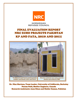 Final Evaluation Report Nrc Echo Projects Pakistan Kp and Fata, 2010 and 2011