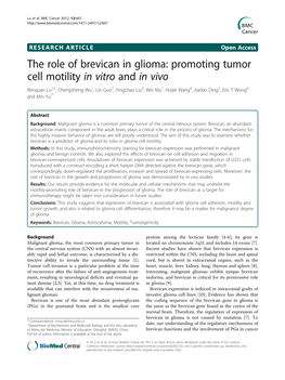 The Role of Brevican in Glioma