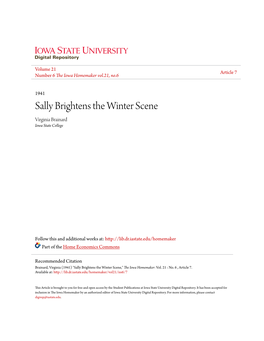 Sally Brightens the Winter Scene Virginia Brainard Iowa State College