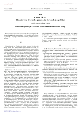 434/2009 Vyhláška Ministerstva Životného Prostredia Slovenskej