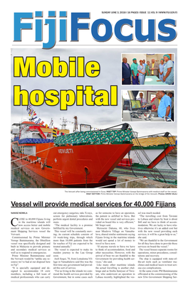 Vessel Will Provide Medical Services for 40,000 Fijians