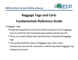 Baggage Tugs and Carts Fundamentals Reference Guide  Baggage Tugs