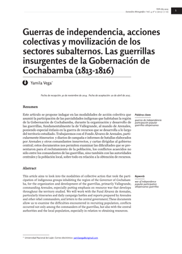 Guerras De Independencia, Acciones Colectivas Y Movilización De Los Sectores Subalternos. Las Guerrillas Insurgentes De La Gobe