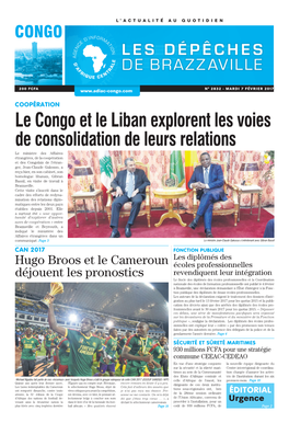 Le Congo Et Le Liban Explorent Les Voies De Consolidation De Leurs Relations