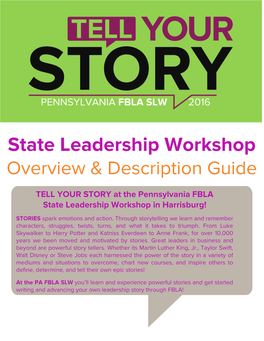 State Leadership Workshop Overview & Description Guide