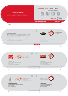 Summit VISA Debit Card Merchant Alliance