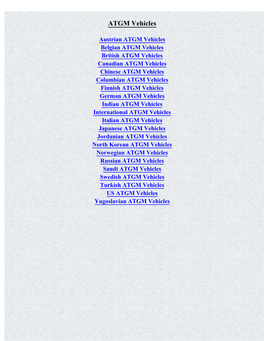 ATGM Vehicles