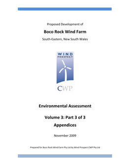 Boco Rock Wind Farm Environmental Assessment Volume 3