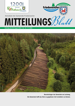 Mitteilungsblatt Vom 08.08.2020