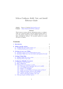 Trilinos Configure, Build, Test, and Install Reference Guide