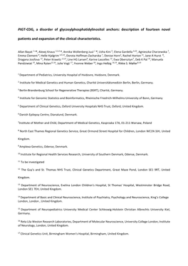 PIGT-CDG, a Disorder of Glycosylphosphatidylinositol Anchors: Description of Fourteen Novel Patients and Expansion of the Clinical Characteristics