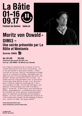 Moritz Von Oswald DE DIMI3 CH Une Soirée Présentée Par La Moritz Von Oswald © DR Bâtie Et Weetamix Soirée OMG