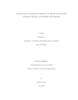 (Iot) Device Network Traffic and Power Consumption