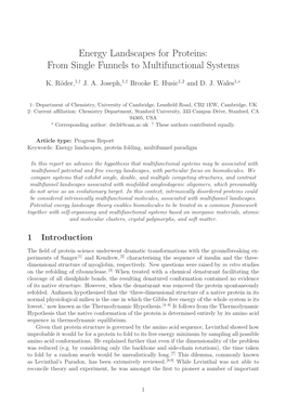 Energy Landscapes for Proteins: from Single Funnels to Multifunctional Systems