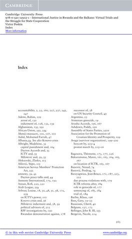 International Justice in Rwanda and the Balkans: Virtual Trials and the Struggle for State Cooperation Victor Peskin Index More Information