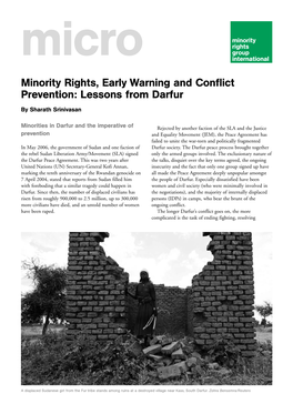 Minority Rights, Early Warning and Conflict Prevention: Lessons from Darfur