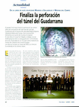 Finaliza La Perforación Del Túnel Del Guadarrama