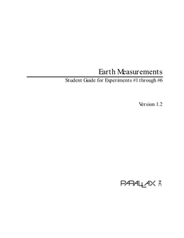Earth Measurements Student Guide for Experiments #1 Through #6