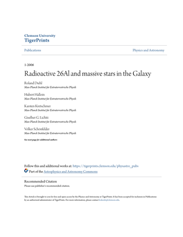 Radioactive 26Al and Massive Stars in the Galaxy Roland Diehl Max-Planck Institut Für Extraterrestrische Physik