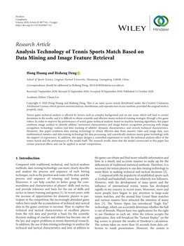 Analysis Technology of Tennis Sports Match Based on Data Mining and Image Feature Retrieval