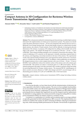 Compact Antenna in 3D Configuration for Rectenna Wireless Power