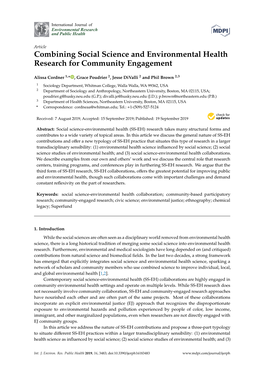Combining Social Science and Environmental Health Research for Community Engagement