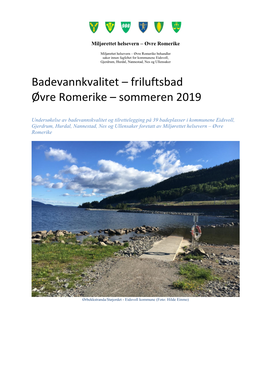 Badevannkvalitet – Friluftsbad Øvre Romerike – Sommeren 2019