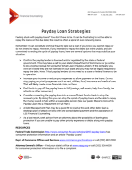 Payday Loan Strategies