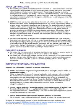 About Lgbt Humanists Executive Summary