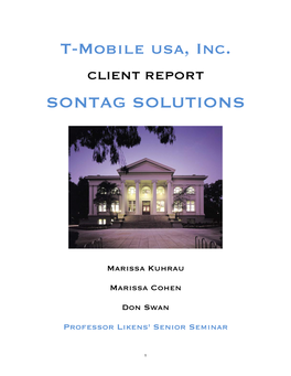 T-Mobile Usa, Inc. SONTAG SOLUTIONS