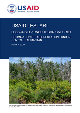 Optimization of Reforestation Fund in Central Kalimantan