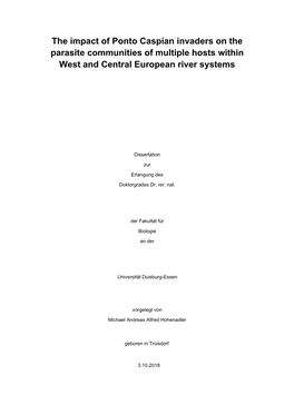 The Impact of Ponto Caspian Invaders on the Parasite Communities of Multiple Hosts Within West and Central European River Systems