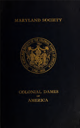 Register of the Maryland Society of the Colonial Dames of America, 1891