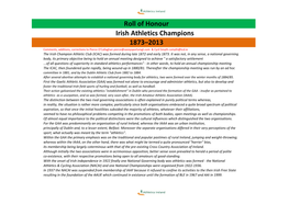 Roll of Honour Irish Athletics Champions 1873–2013