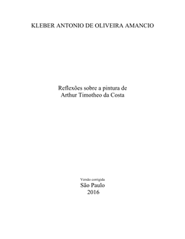 KLEBER ANTONIO DE OLIVEIRA AMANCIO Reflexões Sobre A