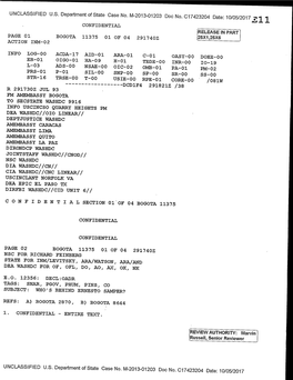 UNCLASSIFIED U.S. Department of State Case No. M-2013-01203 Doc No