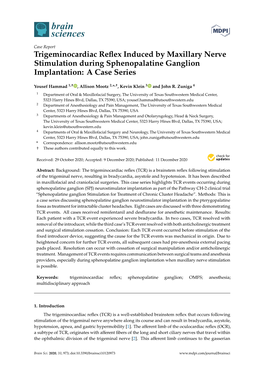 Trigeminocardiac Reflex Induced by Maxillary Nerve Stimulation During Sphenopalatine Ganglion Implantation