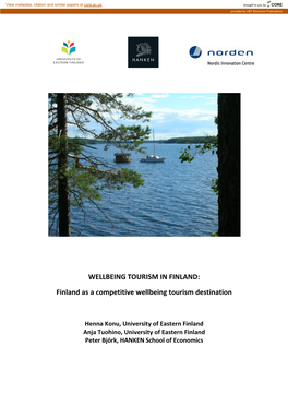 Wellbeing and Wellness Tourism in Finland