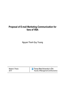 Proposal of E-Mail Marketing Communication for Fans of VBA