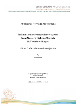 Aboriginal Heritage Assessment