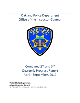 Oakland Police Department Office of the Inspector General
