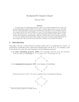 Amalgamable Diagram Shapes