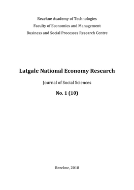 Latgale National Economy Research