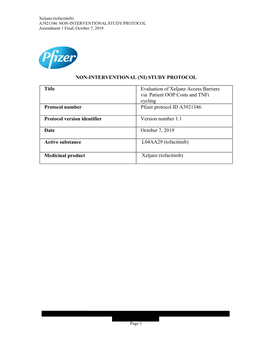 STUDY PROTOCOL Title Evaluation of Xeljanz Access Barriers Via